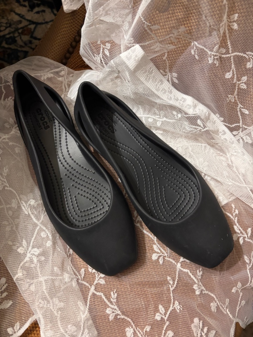 CROCS Black Women's Slip-On Ballet Flats